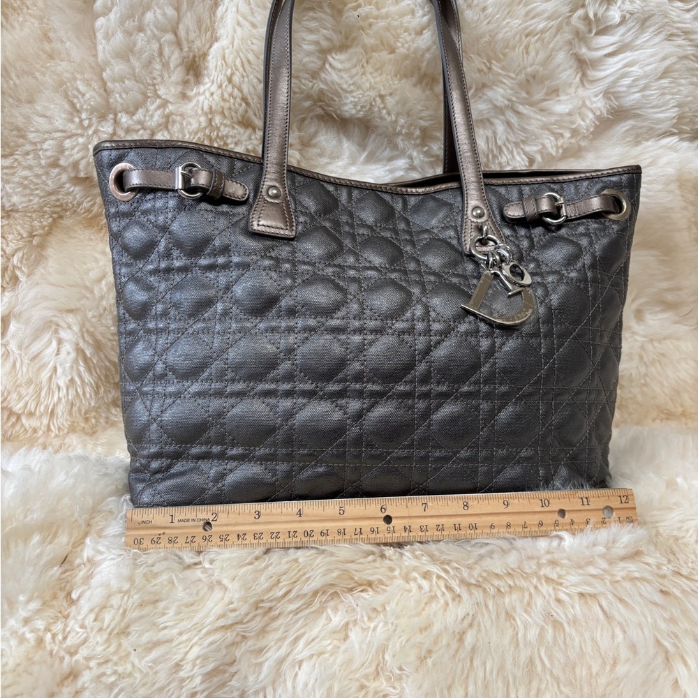 Authentic Grey Christian Dior Panarea Tote with Charm - Picture 2 of 13